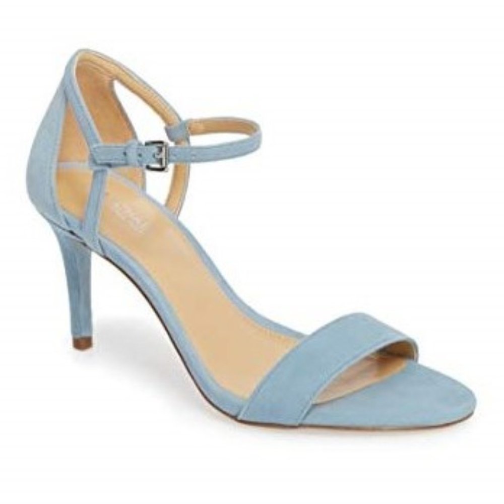 Michael Kors Simone heel sandal Powder Blue suede